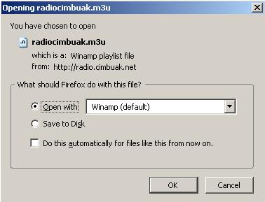 Open with winamp